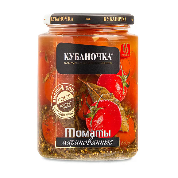 Томаты маринованные, 720г, ст/б, Кубаночка (8шт)