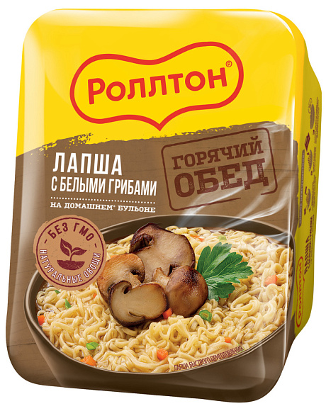 Лапша с Белыми грибами По-Домашнему, 90г, лоток, Роллтон (24шт)
