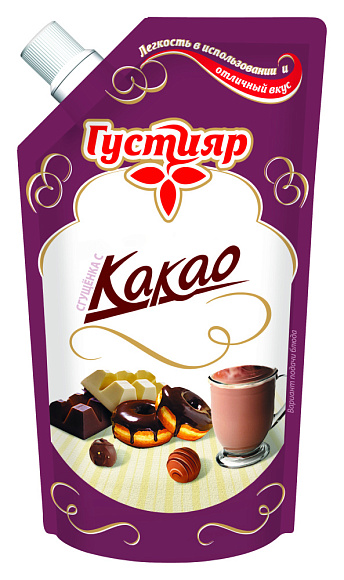 Сгущенка с какао 1,0%, 270 г дойпак+, Густияр