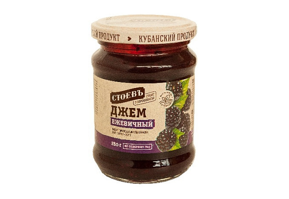 Джем Ежевичный, 280г, ст. банка (евро), Стоевъ (12шт)