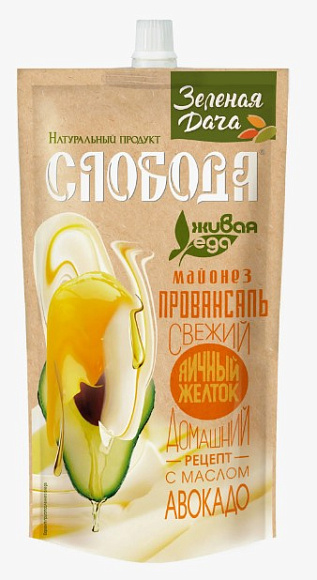 Майонез Провансаль с масл. Авокадо Зеленая Дача 67%, 400мл, дой-пак+, Слобода (24шт)