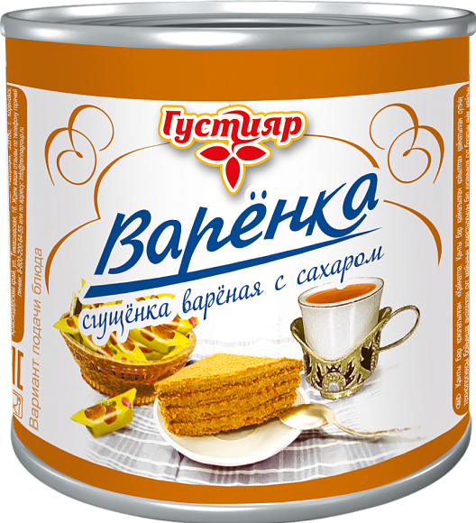 Варёнка. Сгущенка вар. с сах. 4,0%, 370 г 7А, Густияр