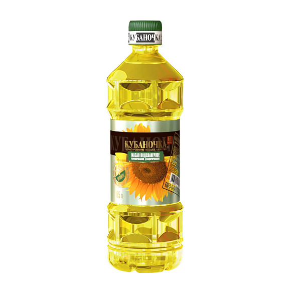 Масло подсолн. раф. дезодор., 0,5л, ПЭТ, Кубаночка (15шт)