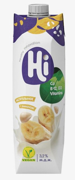 Напиток растит. с бананом 3,2%, 1л, тетрапак, HI (12шт)