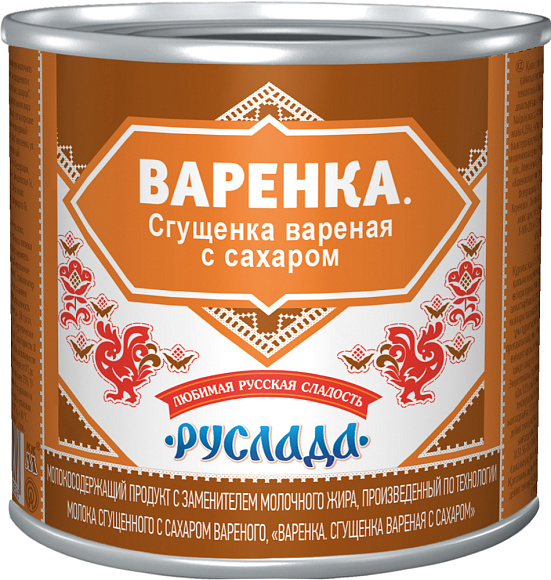 Варёнка. Сгущенка вар. с сах. 4,0%, 370 г 7А, Руслада