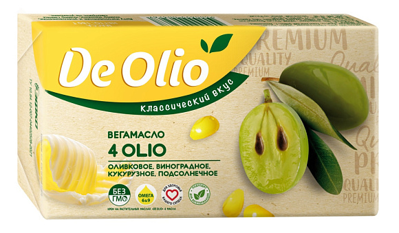 Вега-масло 4 масла 72,5%, 180г, фольга, DE OLIO (20шт)