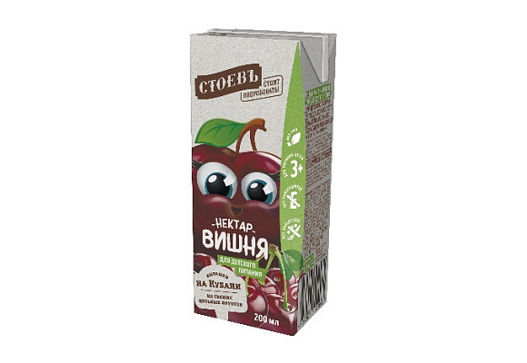 Нектар Вишневый, 200г, Tetra Pak, Стоевъ (27шт)