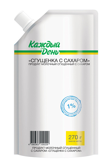 Сгущенка с сах. 1,0%, 270 г дойпак+, Каждый День
