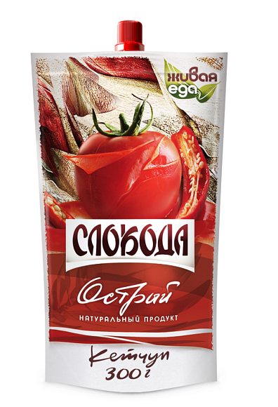 Кетчуп Острый, 300г, Дой-пак+, Слобода (24шт)