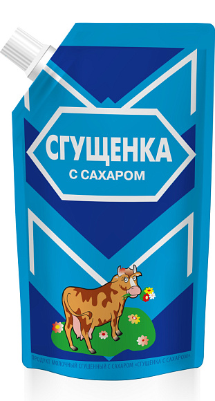 Сгущенка с сах. 1,0%, 270 г дойпак+, Коровка