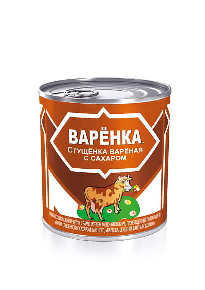 Варёнка. Сгущенка вар. с сах. 4,0%, 360 г 7Е, Коровка