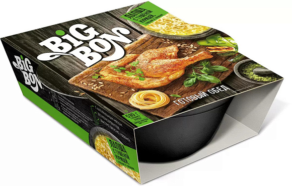 Лапша с Тушен. Курицей, Грибами и Овощами, 110г, чашка, BIGBON (16шт)