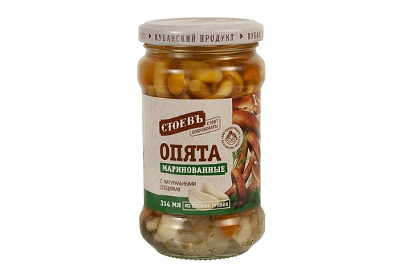 Опята маринованные, 314мл, ст. банка (евро), Стоевъ (12шт)