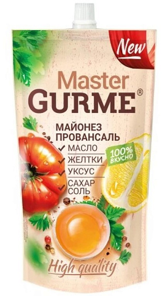 Майонез Провансаль 50,5%, 350мл, дойпак+, MASTER GURME (24шт)