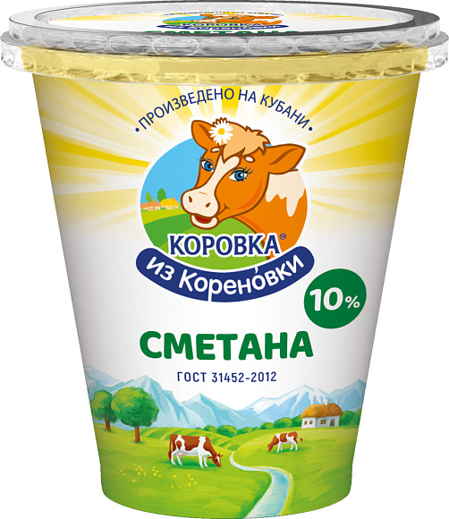 Сметана 10,0%, 300 г стакан ПМ, КизК