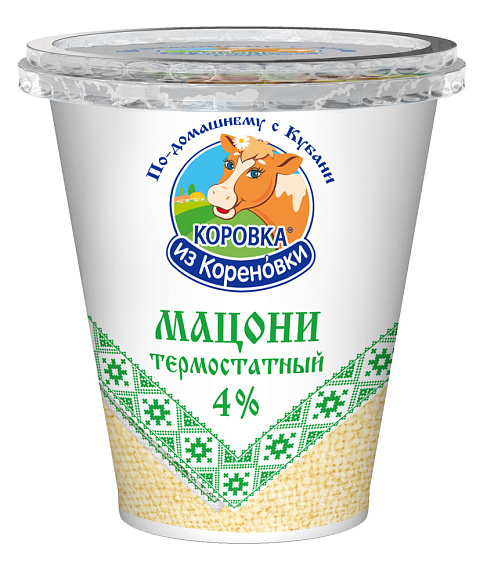 Мацони "Кавказский" 4,0%, термостатн., 300 г стакан ПМ, КизК