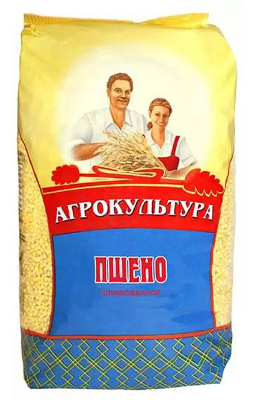 Крупа Пшено шлифов., 800г, пакет, Агрокультура (12шт)