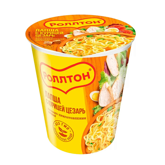 Лапша с Курицей Цезарь, 70г, стакан, Роллтон (24шт)