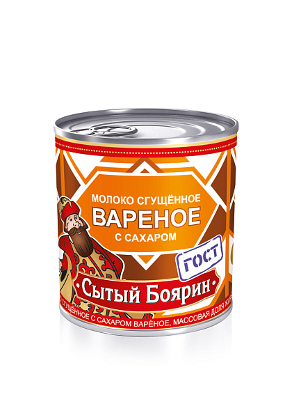 Молоко сгущ. с сах. ВАРЕНОЕ 8,5%, 360 г 7Е, Сытый Боярин