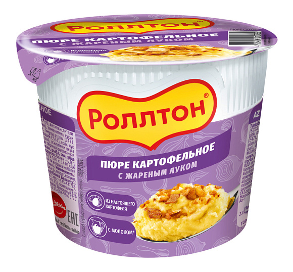 Картоф. пюре с Жареным Луком, 40г, стакан, Роллтон (24шт)