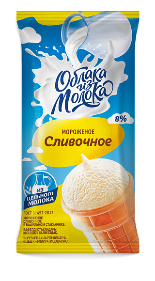 Мороженое сливочн. ванильн. 8,0%, ваф. стакан, 80 г флоупак, ОизМ