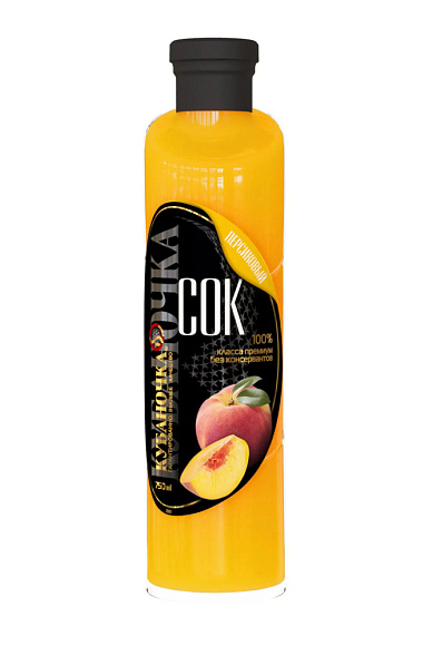 Сок Персиковый, 750г, ст/бут, Кубаночка (6шт)