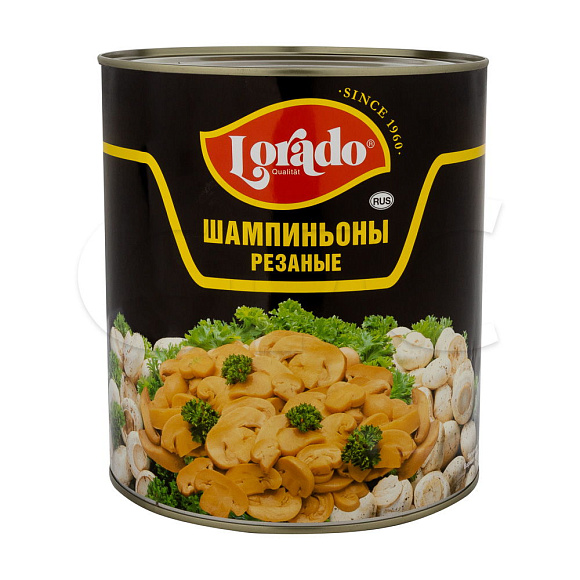 Шампиньоны резаные, 3100мл, ж/б, LORADO (6шт)