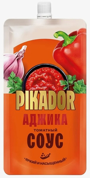 Соус томатный Аджика, 200г, дойпак, PIKADOR (14шт)
