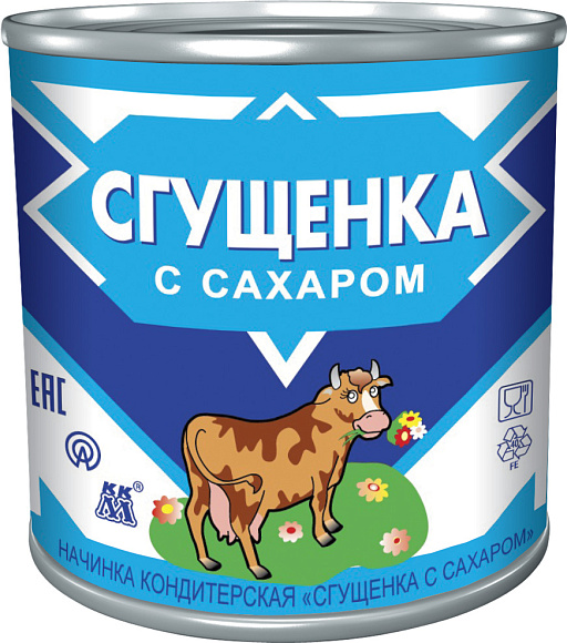 Сгущенка с сах. Начинка конд. 8,5%, 370 г 7А, Коровка