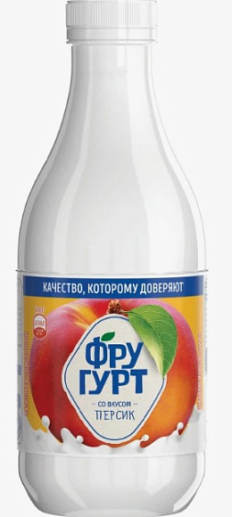 Напиток кисломол. со вкус. Персика 1%, 930г, ПЭТ, Фругурт (6шт)