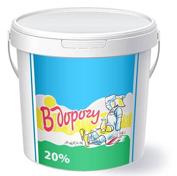 Сметанный продукт с змж 20%, 800г, ведро, В дорогу (6шт)