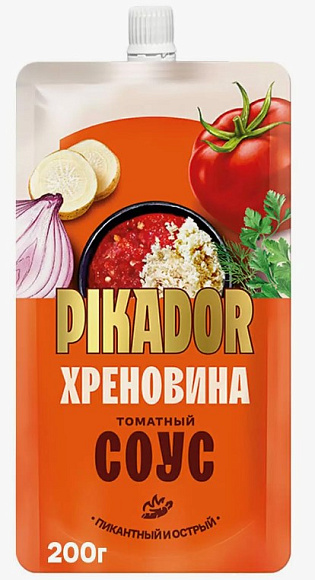 Соус томатный Хреновина, 200г, дойпак, PIKADOR (14шт)