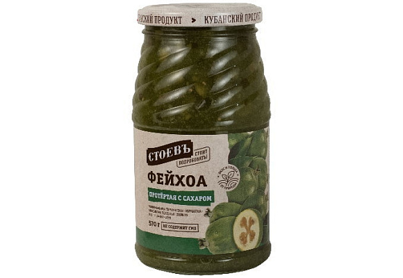 Фейхоа протертая с сахаром, 570г, ст. банка (евро), Стоевъ (12шт)