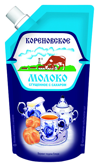 Молоко сгущ. с сах. 0,2%, 270 г дойпак+, Кореновск.