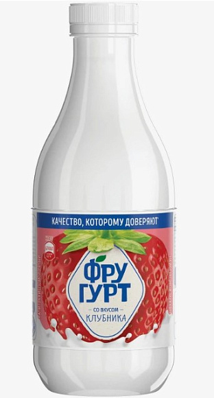 Напиток кисломол. со вкус. Клубники 1%, 930г, ПЭТ, Фругурт (6шт)