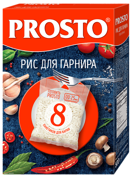 Рис Для гарнира, 500г, коробка, PROSTO (12шт)