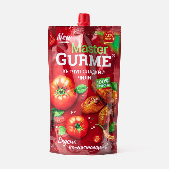 Кетчуп Сладкий Чили, 300г, Дой-пак+, MASTER GURME (24шт)