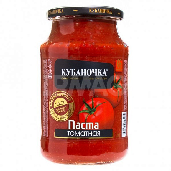 Томатная паста 25%, 1000г, ст/б, Кубаночка (12шт)
