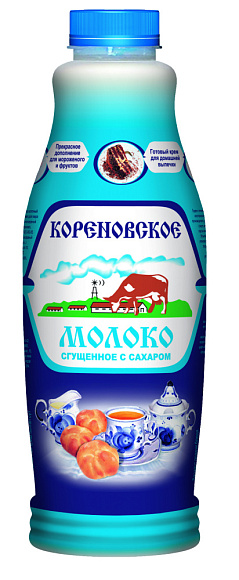 Молоко сгущ. с сах. 0,2%, 1,25 кг бут. ПЭТ, Кореновск.