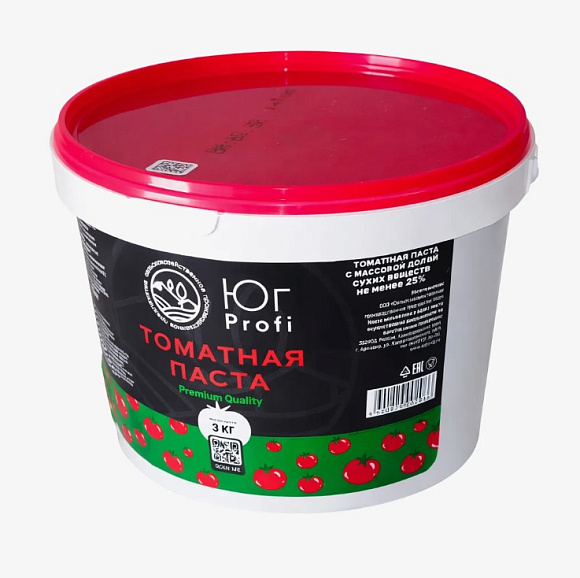 Паста томатная, 3кг, ведро, Юг PROFI