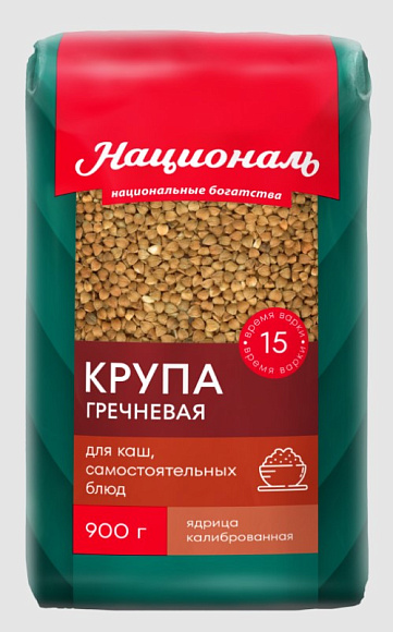 Крупа Гречневая, 900г, пакет, Националь (12шт)
