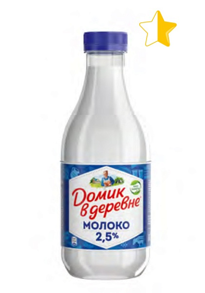 Молоко питьев. пастер. 2,5%, 930мл, ПЭТ, Домик в Деревне (6шт)