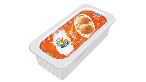 Мороженое пломбир крем-брюле 15,0%, 2 кг конт., КизК