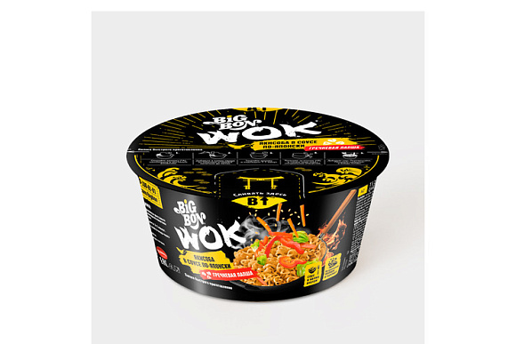 Лапша гречн. Якисоба в соусе По-Японски, 85г, чашка, BIGBON WOK (24шт)