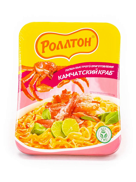 Лапша со вкус. Камчатского Краба, 90г, лоток, Роллтон (24шт)
