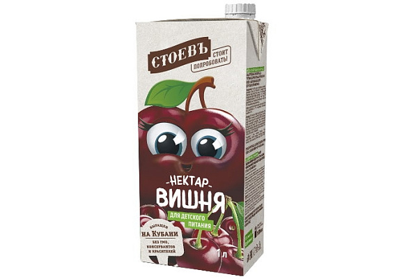 Нектар Вишневый, 1000мл, Tetra Pak, Стоевъ (12шт)
