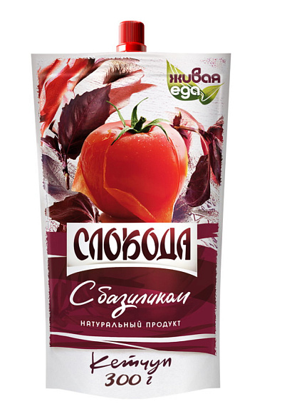 Кетчуп с Базиликом, 300г, Дой-пак+, Слобода (24шт)