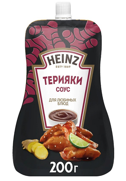 Соус Терияки, 200г, дойпак, HEINZ (14шт)